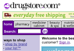 Drugstore.com homepage circa 2004